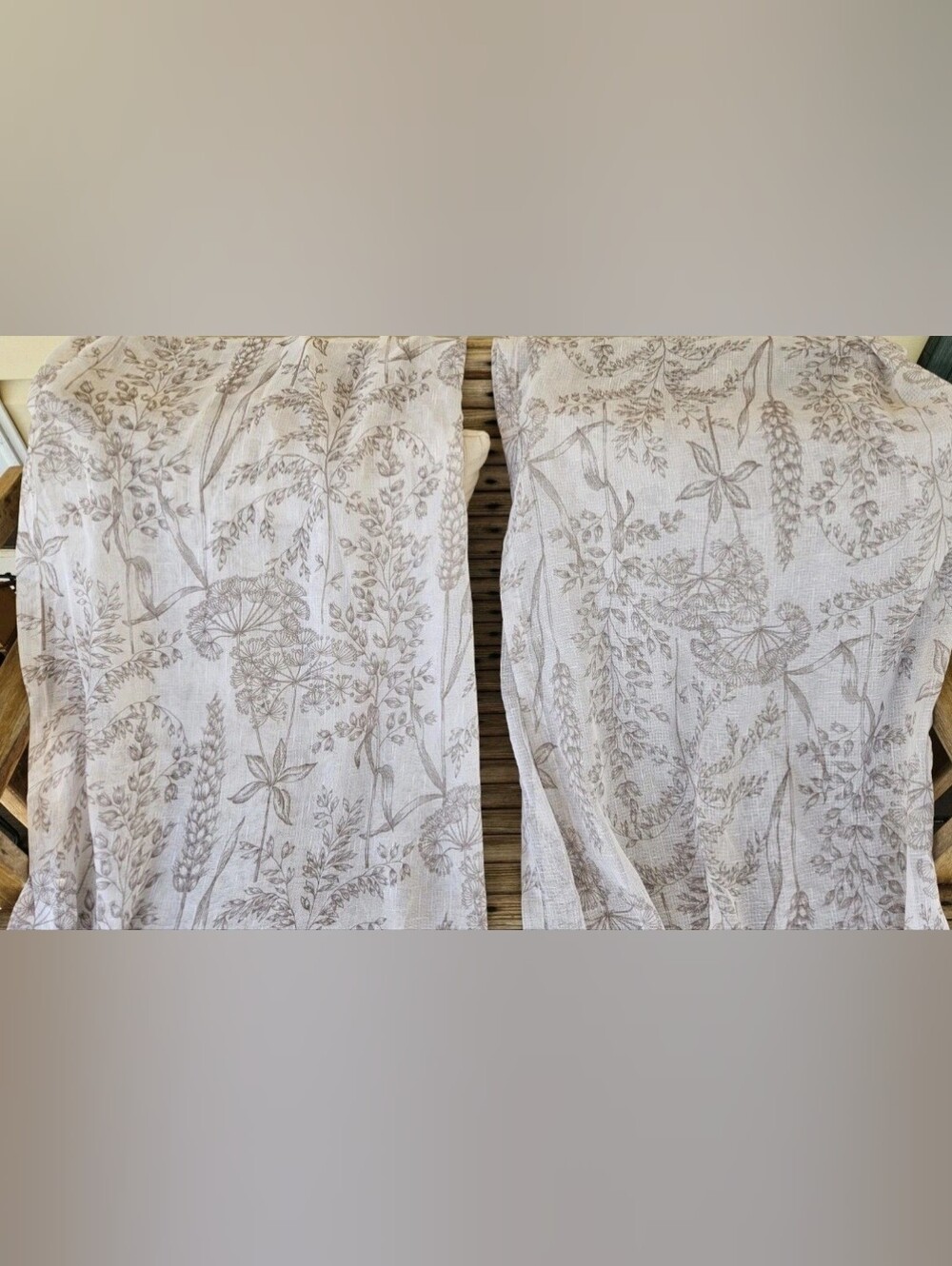 Better Homes & Gardens Taupe Brown Floral Botanical Window Curtains 50×84
